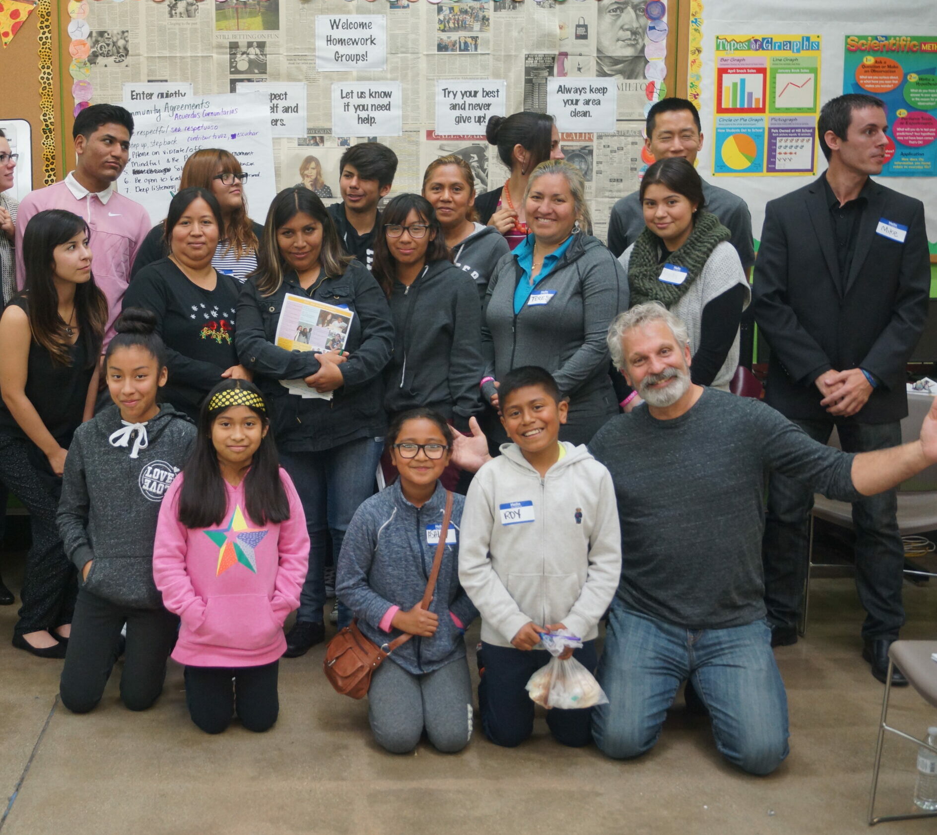 Group class photo with CEO